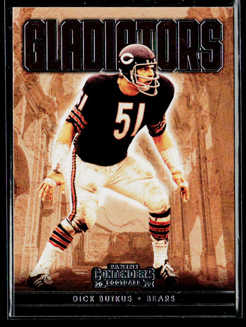 Dick Butkus 2022 Panini Contenders Gladiators Emerald #GLD-DBU Chicago Bears