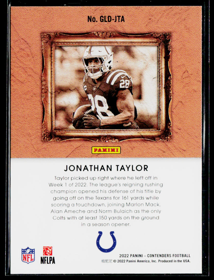 Jonathan Taylor 2022 Panini Contenders Gladiators #GLD-JTA Indianapolis Colts