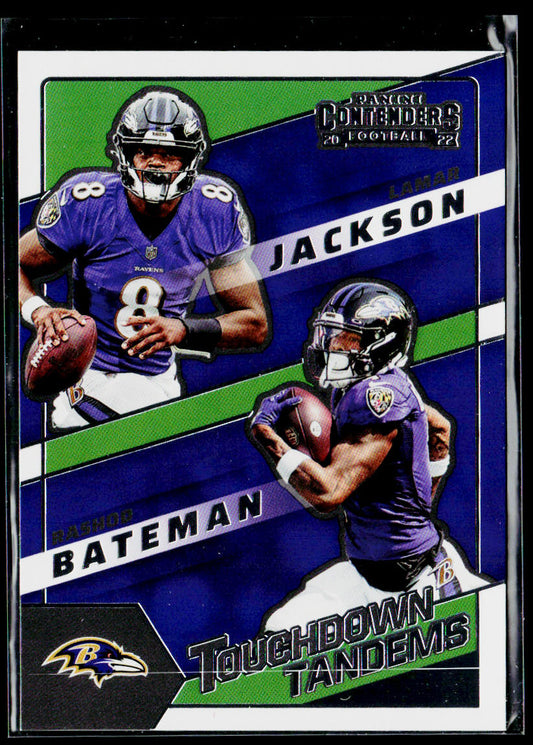 Lamar Jackson / Rashod Bateman 2022 Panini Contenders Touchdown Tandems #TDT-LJA