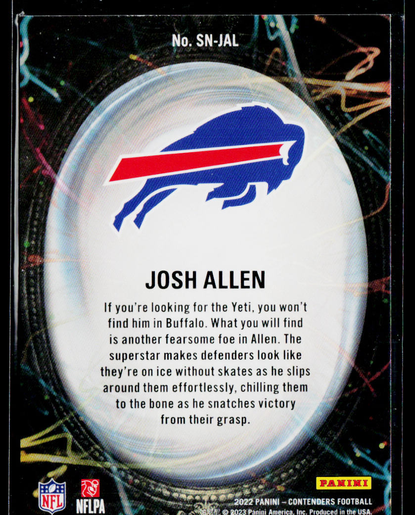 Josh Allen 2022 Panini Contenders Supernatural #SN-JAL Buffalo Bills