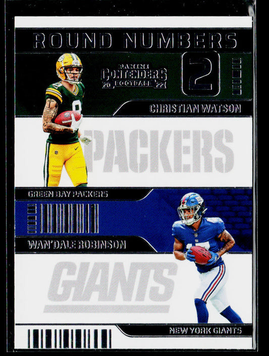 Christian Watson / Wan'Dale Robinson 2022 Panini Contenders Round Numbers #RN-WR