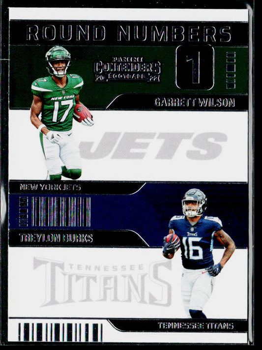 Garrett Wilson / Treylon Burks 2022 Panini Contenders Round Numbers #RN-WB