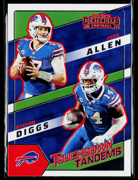 Josh Allen / Stefon Diggs 2022 Panini Contenders Touchdown Tandems #TDT-BUF