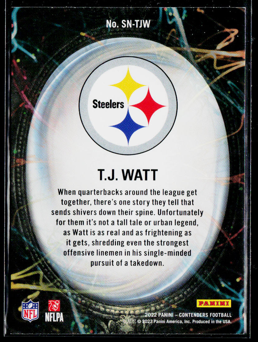 T.J. Watt 2022 Panini Contenders Supernatural Emerald #SN-TJW Steelers