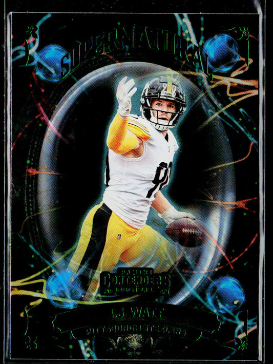 T.J. Watt 2022 Panini Contenders Supernatural Emerald #SN-TJW Steelers