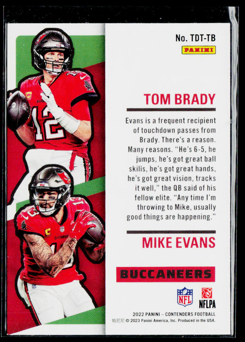 Mike Evans / Tom Brady 2022 Contenders Touchdown Tandems Emerald #TDT-TB