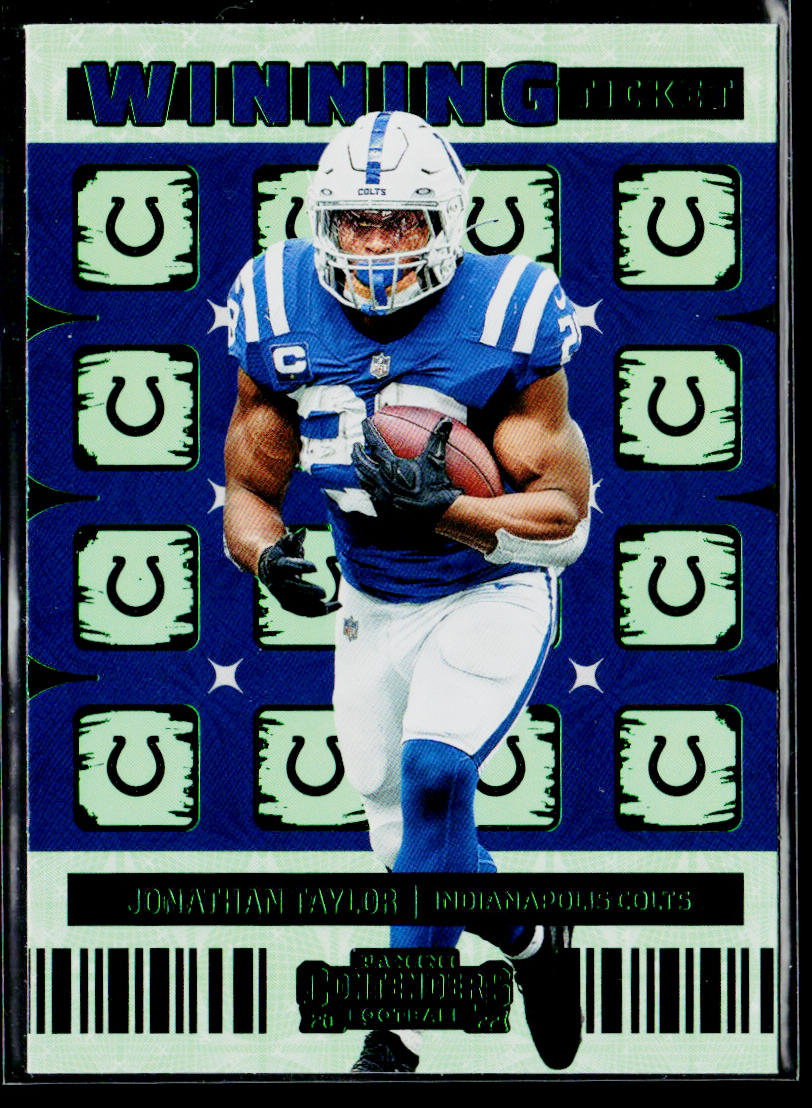 Jonathan Taylor 2022 Panini Contenders Winning Ticket Emerald #WT-JTA Colts