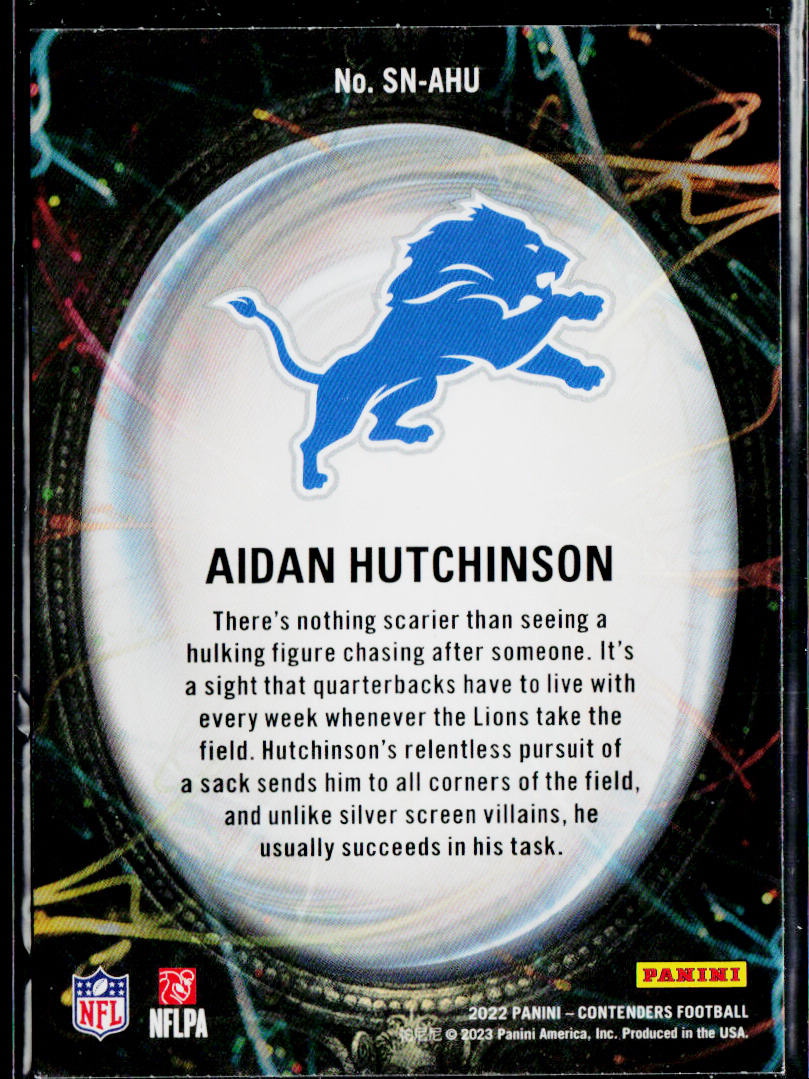 Aidan Hutchinson 2022 Panini Contenders Supernatural Emerald #SN-AHU Lions