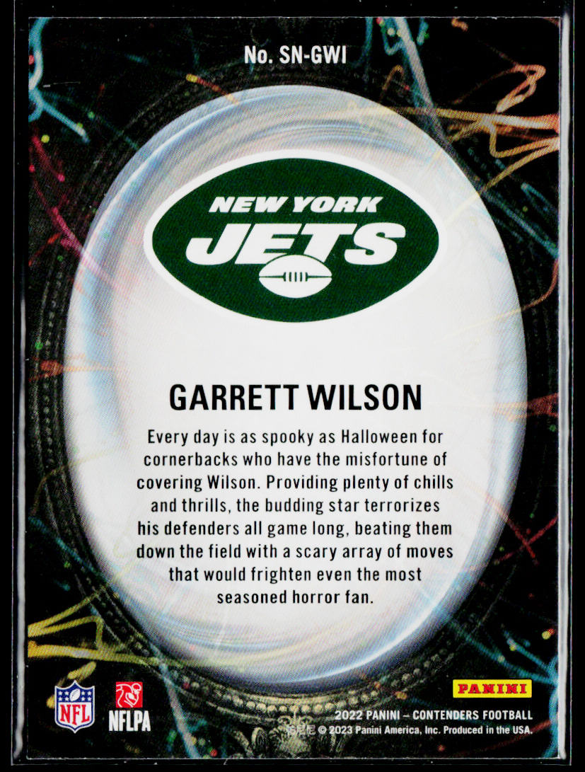 Garrett Wilson 2022 Panini Contenders Supernatural Emerald #SN-GWI New York Jets