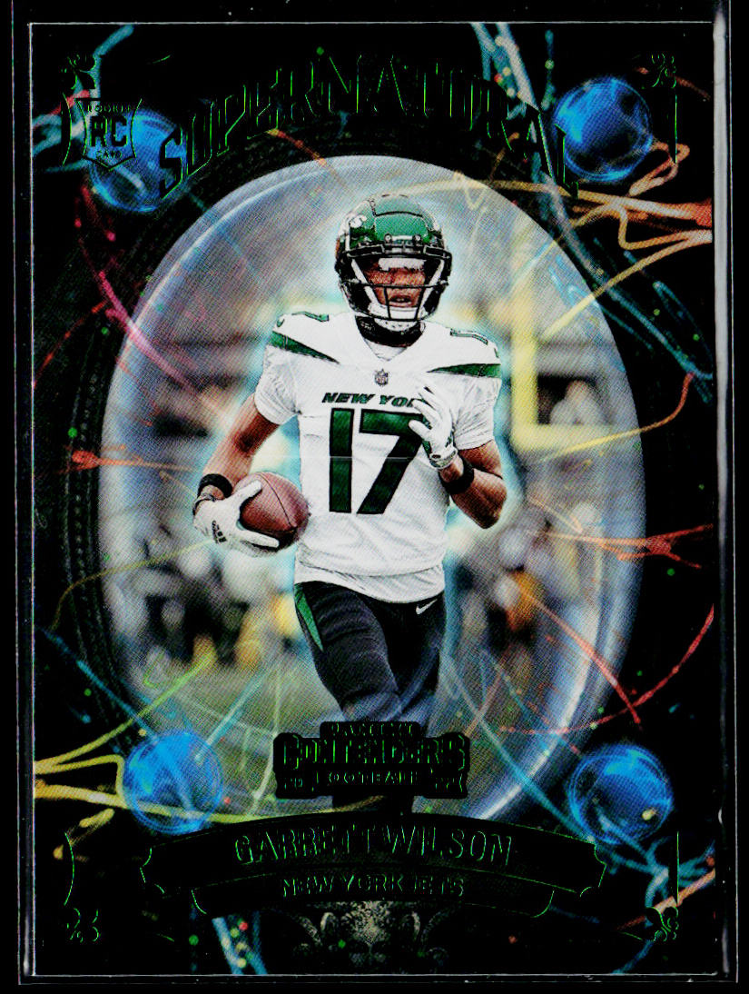 Garrett Wilson 2022 Panini Contenders Supernatural Emerald #SN-GWI New York Jets