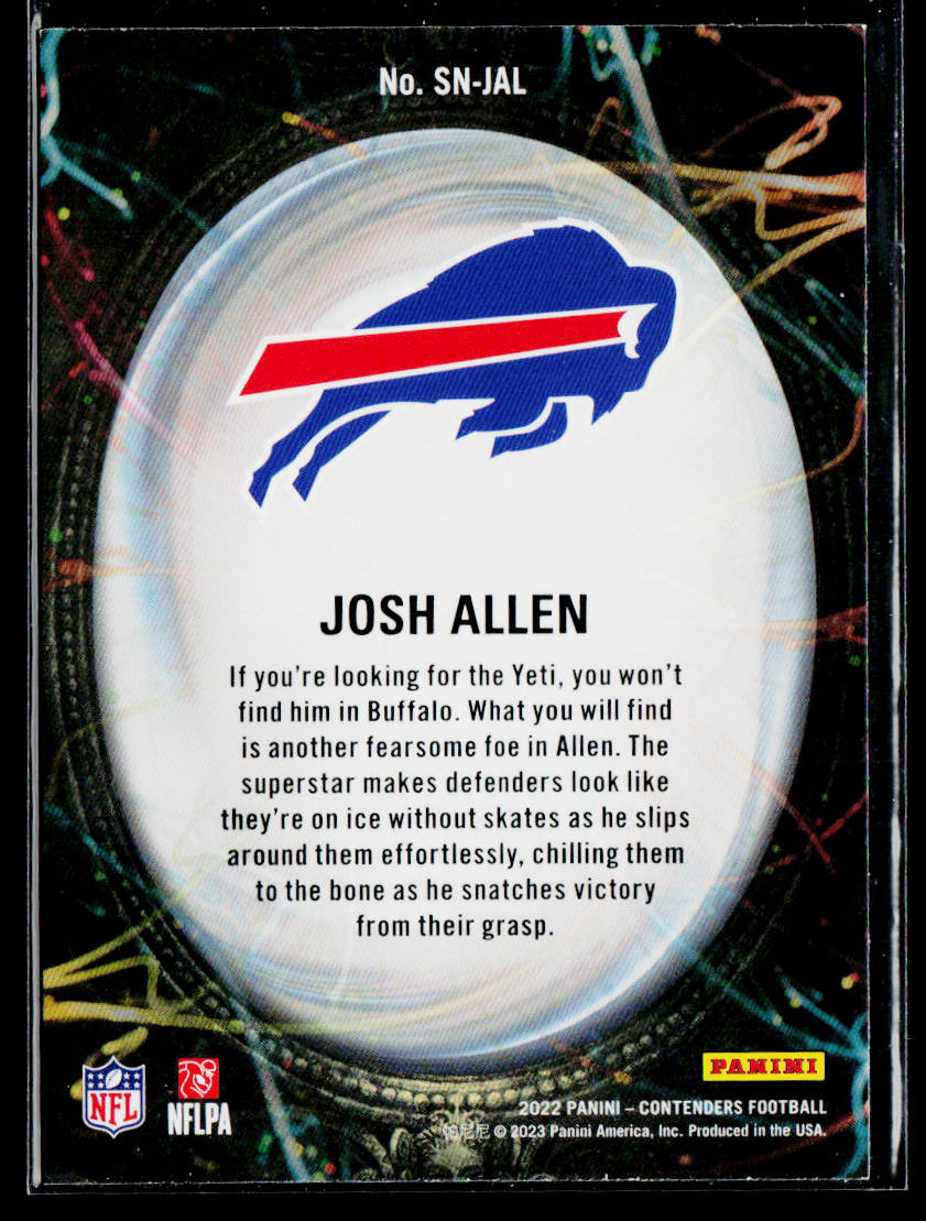 Josh Allen 2022 Panini Contenders Supernatural Emerald #SN-JAL Buffalo Bills