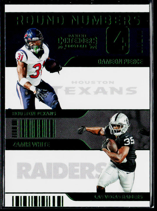Dameon Pierce / Zamir White 2022 Panini Contenders Round Numbers Emerald #RN-PW