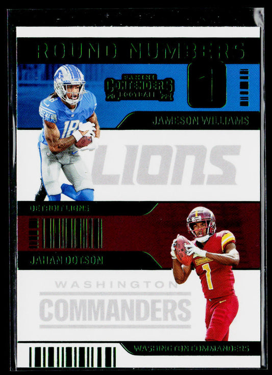 Jameson Williams / Jahan Dotson 2022 Panini Contenders Round Numbers #RN-WD