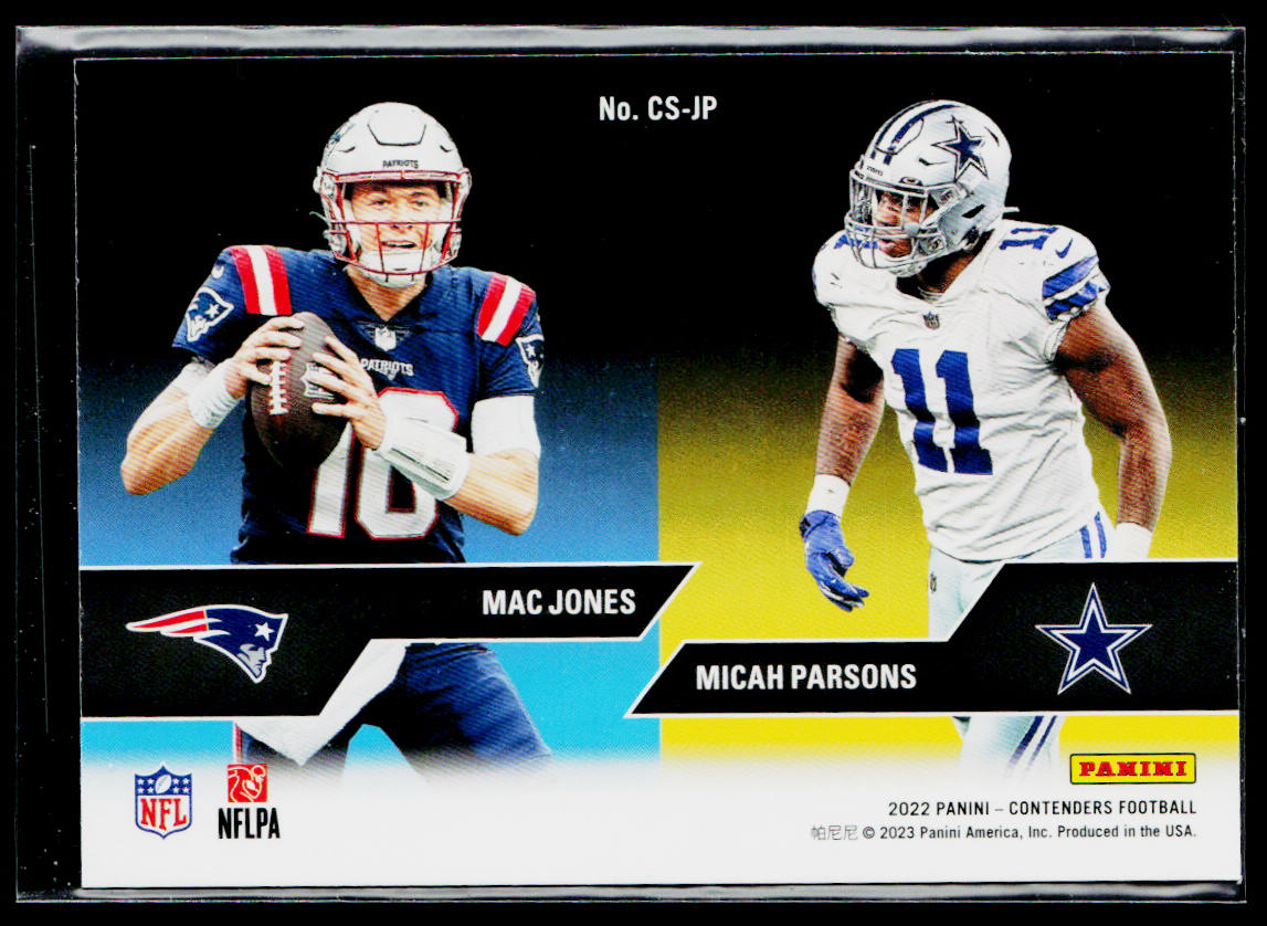 Mac Jones / Micah Parsons 2022 Panini Contenders Series Emerald #CS-JP