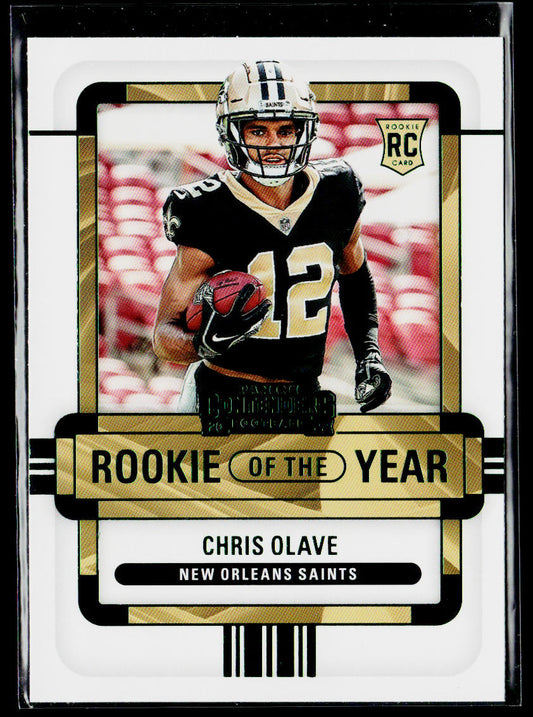 Chris Olave 2022 Panini Contenders Rookie of the Year Emerald #ROY-COL Saints