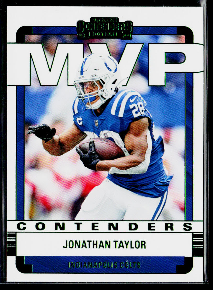 Jonathan Taylor 2022 Panini Contenders MVP Contenders Emerald #MVP-JTA Colts