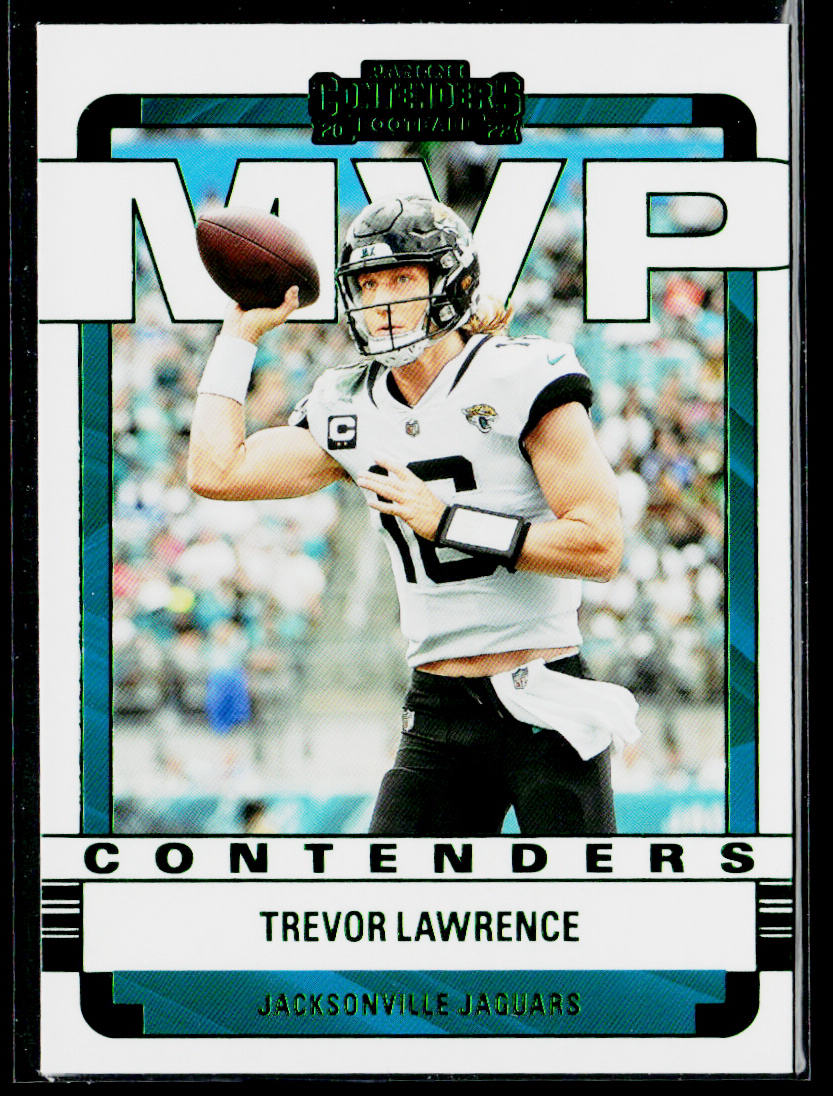 Trevor Lawrence 2022 Panini Contenders MVP Contenders Emerald #MVP-TLR Jaguars