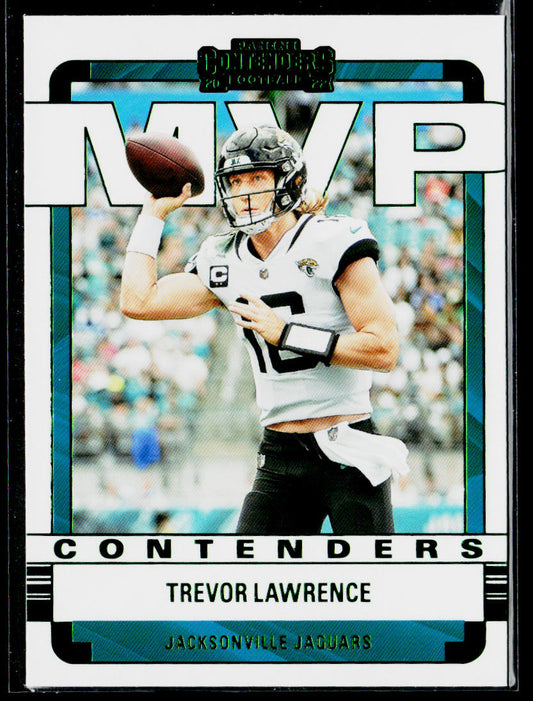 Trevor Lawrence 2022 Panini Contenders MVP Contenders Emerald #MVP-TLR Jaguars
