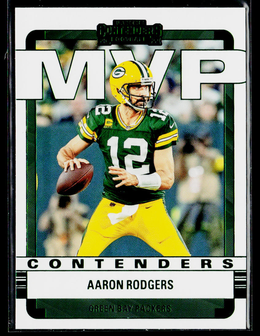 Aaron Rodgers 2022 Panini Contenders MVP Contenders Emerald #MVP-ARO Packers