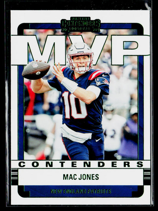 Mac Jones 2022 Panini Contenders MVP Contenders Emerald #MVP-MJO Patriots