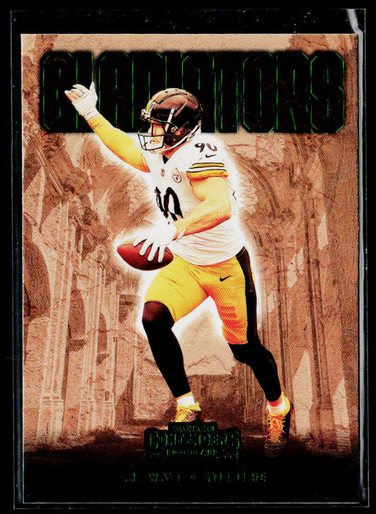 T.J. Watt 2022 Panini Contenders Gladiators Emerald #GLD-TJW Pittsburgh Steelers