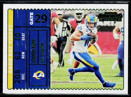 Cooper Kupp 2022 Panini Contenders Game Day Ticket Emerald #GDT-CKU Rams