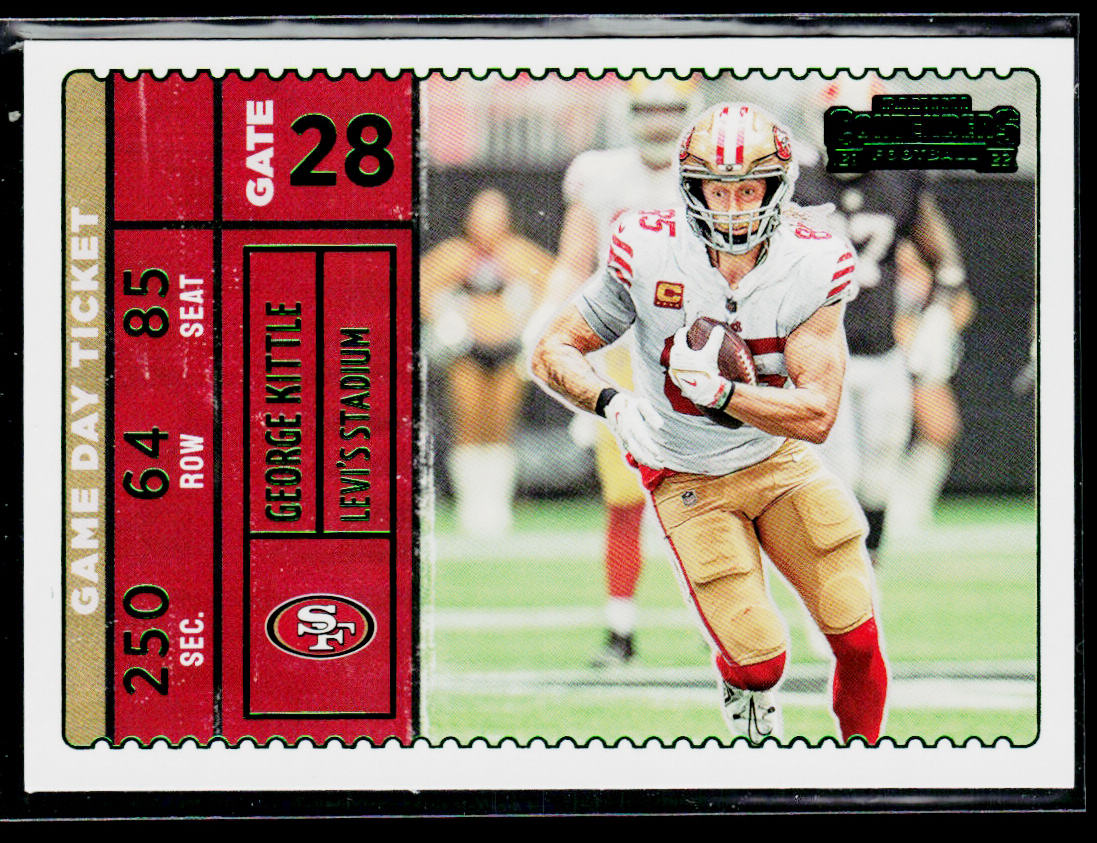 George Kittle 2022 Panini Contenders Game Day Ticket Emerald #GDT-GKI 49ers