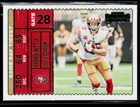 George Kittle 2022 Panini Contenders Game Day Ticket Emerald #GDT-GKI 49ers