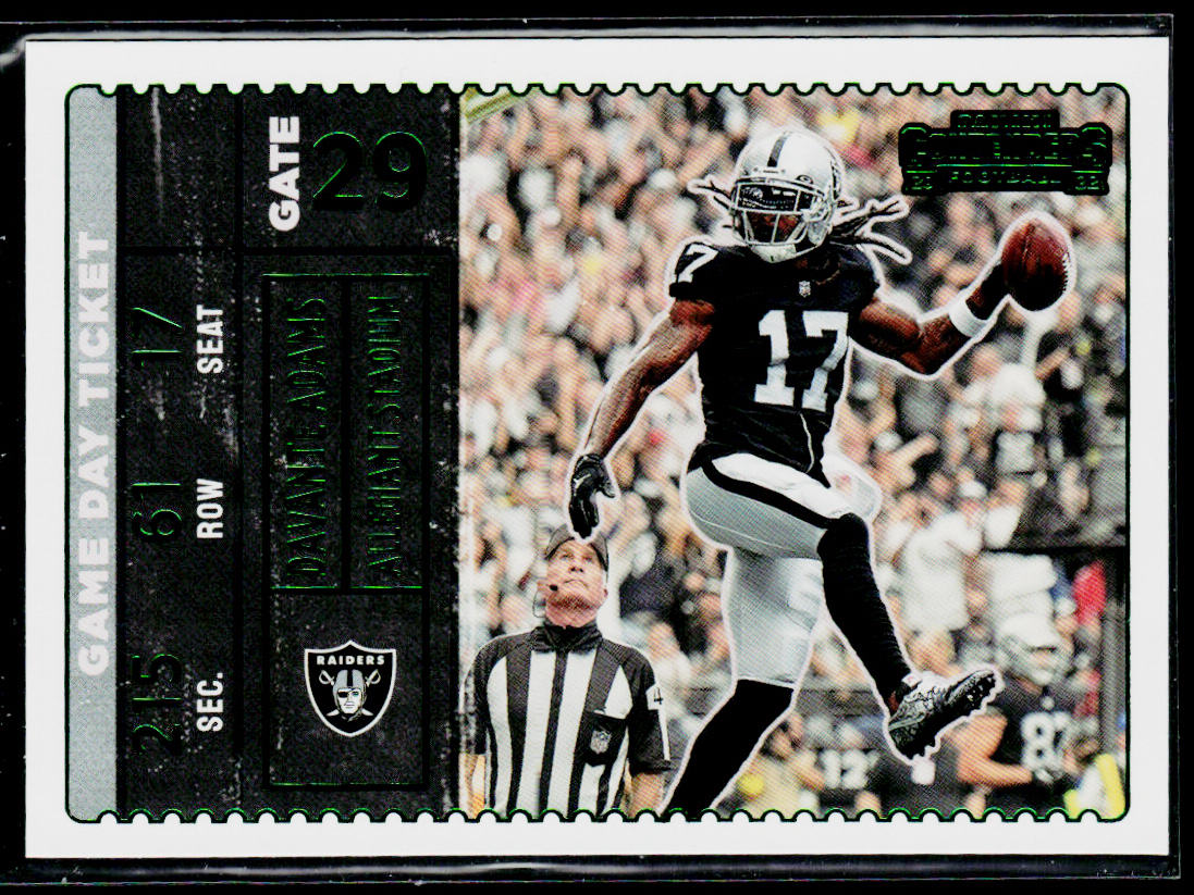 Davante Adams 2022 Panini Contenders Game Day Ticket Emerald #GDT-DAD Raiders