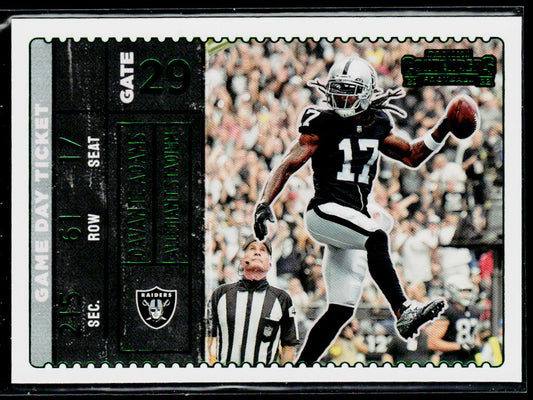Davante Adams 2022 Panini Contenders Game Day Ticket Emerald #GDT-DAD Raiders