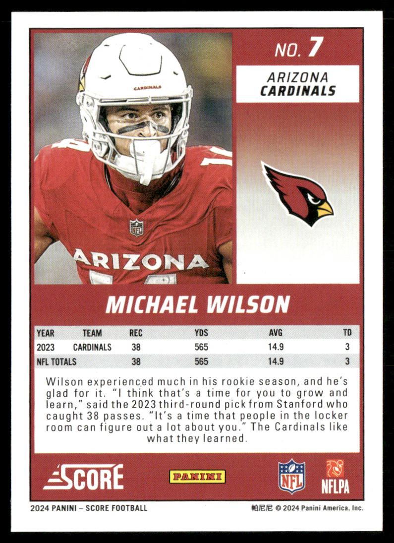 Michael Wilson 2024 Score #7 Arizona Cardinals
