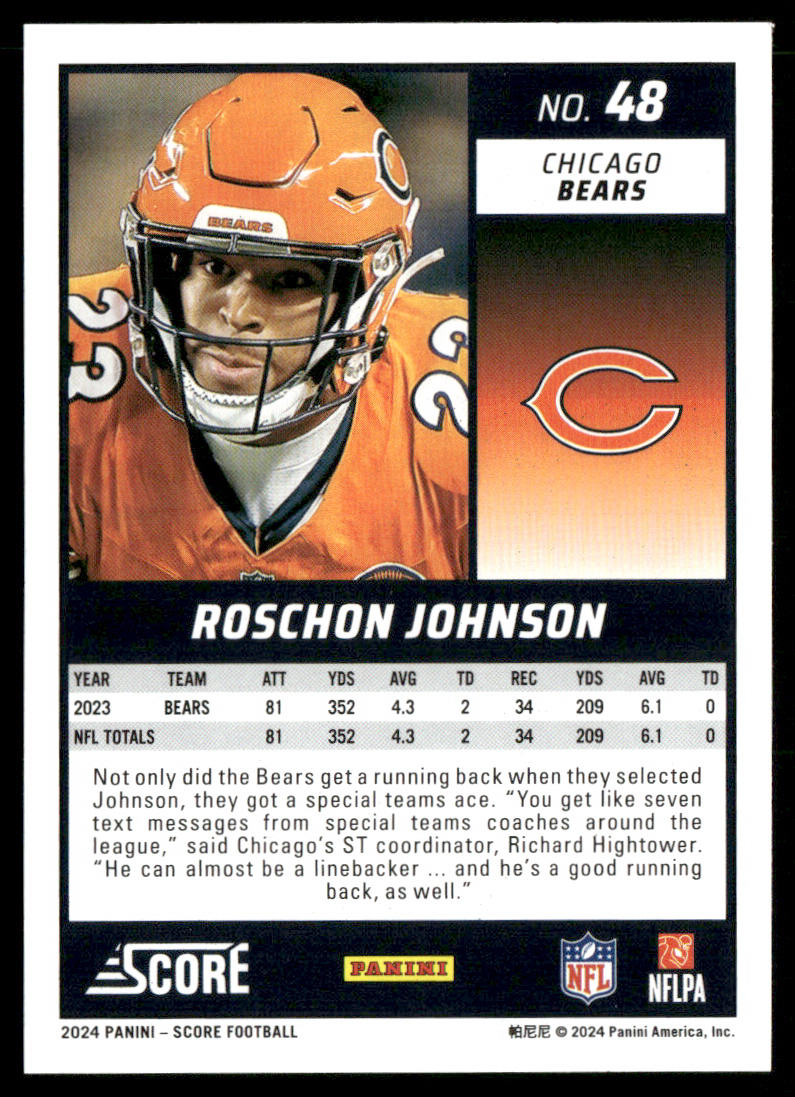Roschon Johnson 2024 Score #48 Chicago Bears