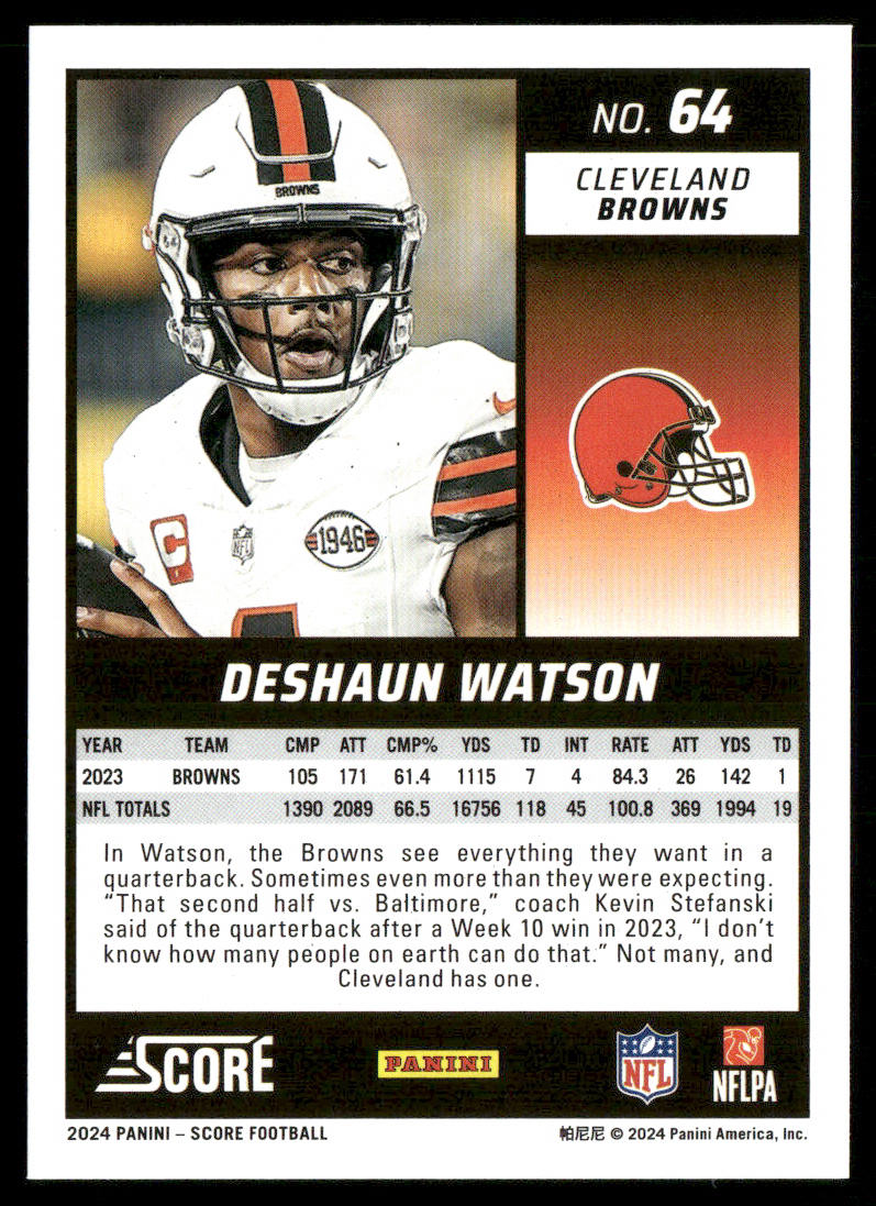 Deshaun Watson 2024 Score #64 Cleveland Browns