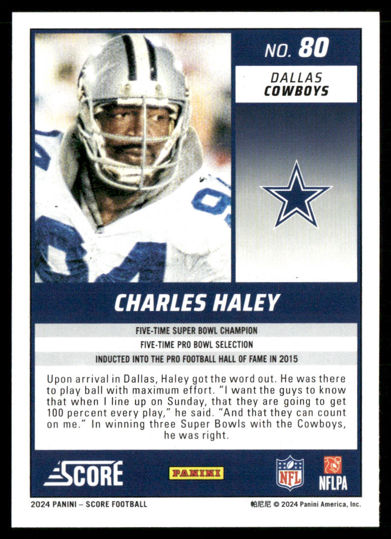 Charles Haley 2024 Score #80 Dallas Cowboys