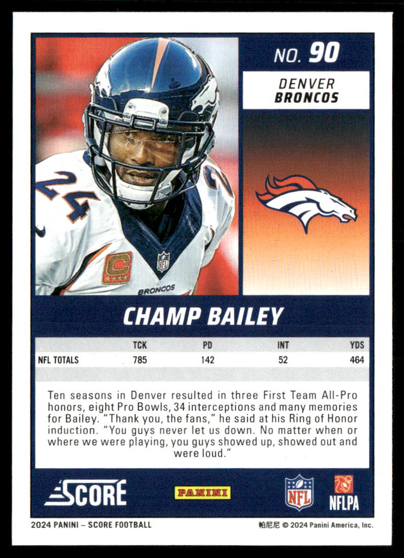 Champ Bailey 2024 Score #90 Denver Broncos