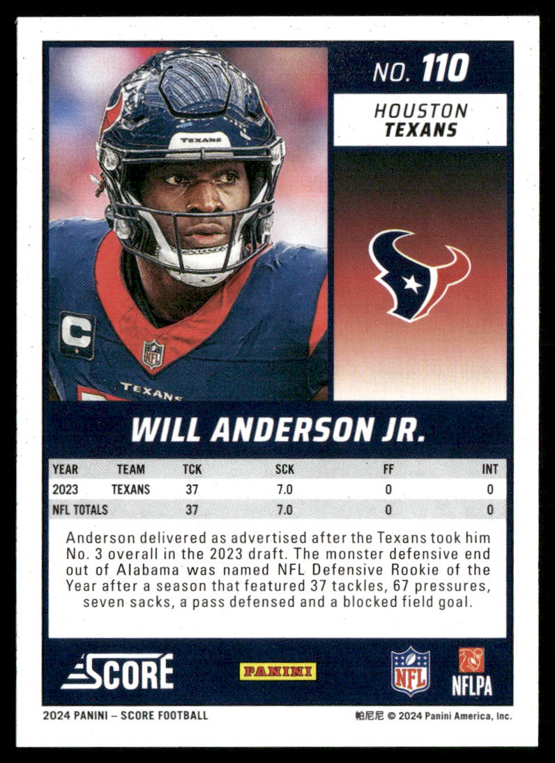 Will Anderson Jr. 2024 Score #110 Houston Texans