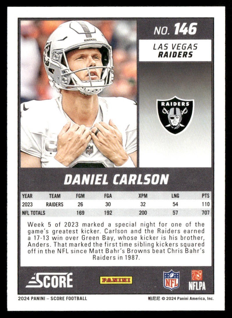 Daniel Carlson 2024 Score #146 Las Vegas Raiders