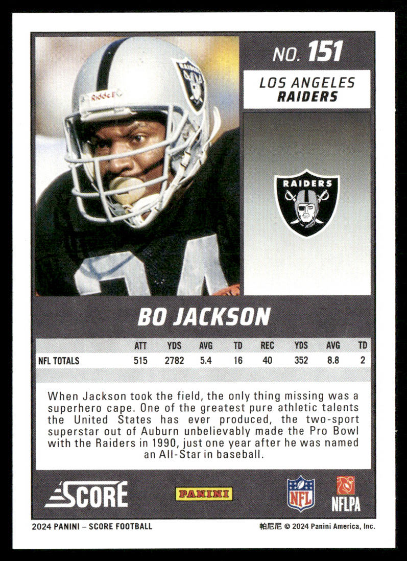 Bo Jackson 2024 Score #151 Los Angeles Raiders