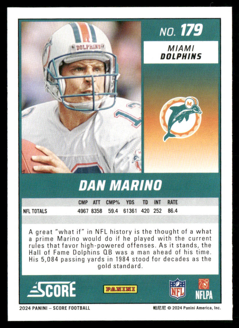 Dan Marino 2024 Score #179 Miami Dolphins