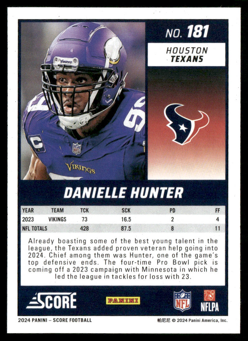 Danielle Hunter 2024 Score #181 Houston Texans