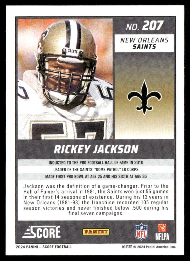 Rickey Jackson 2024 Score #207 New Orleans Saints
