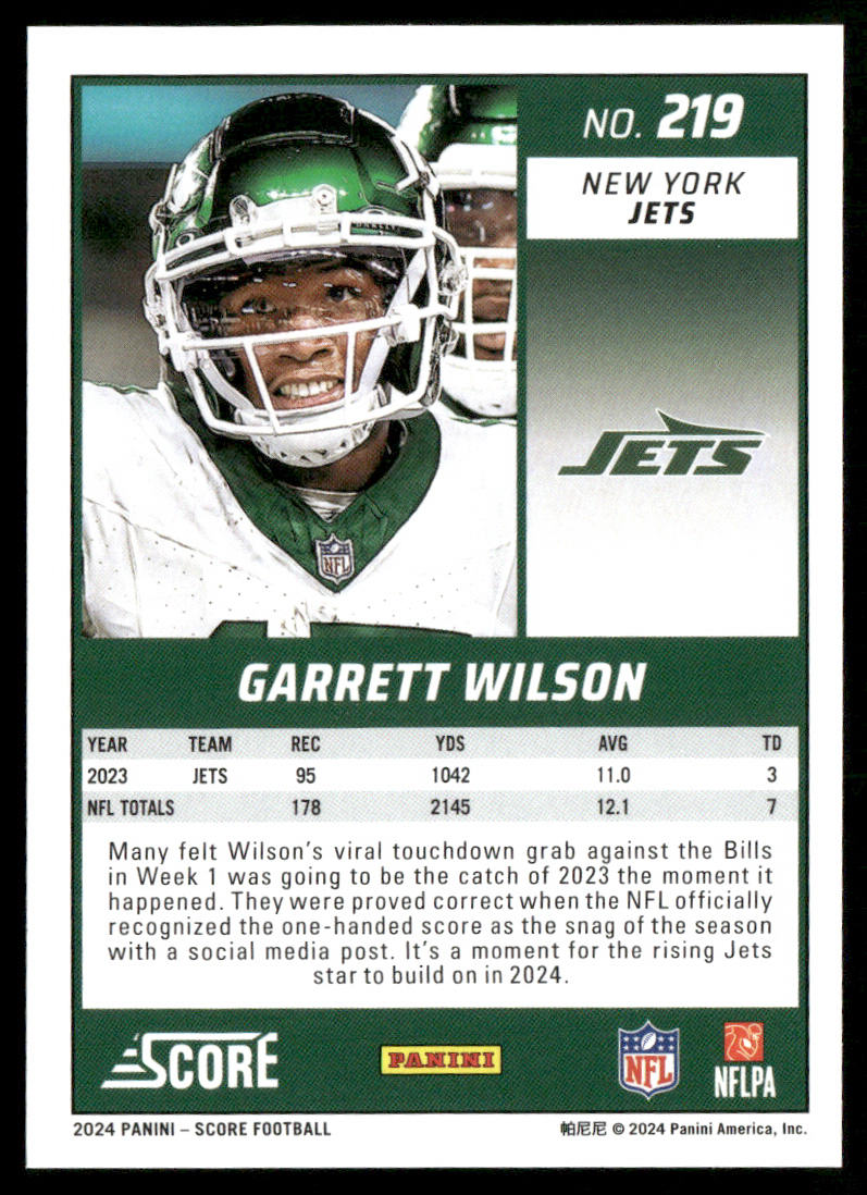 Garrett Wilson 2024 Score #219 New York Jets