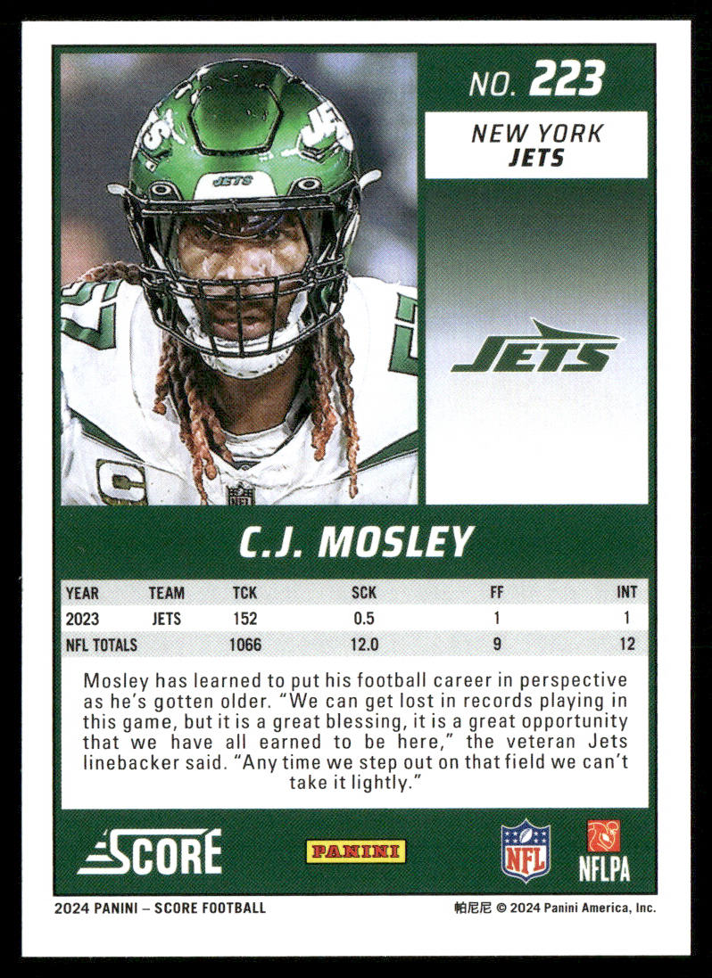 C.J. Mosley 2024 Score #223 New York Jets