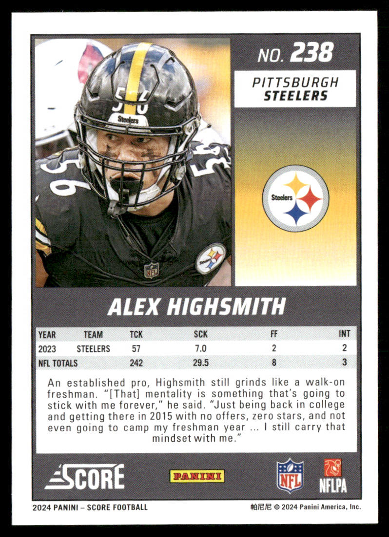 Alex Highsmith 2024 Score #238 Pittsburgh Steelers