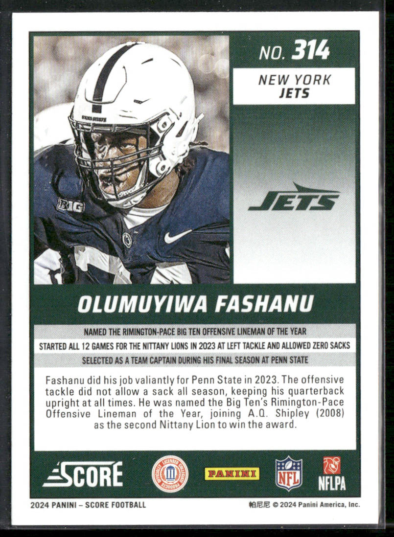 Olumuyiwa Fashanu 2024 Score #314 RC New York Jets