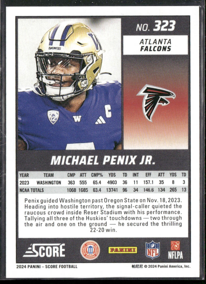 Michael Penix Jr. 2024 Score #323 RC Atlanta Falcons