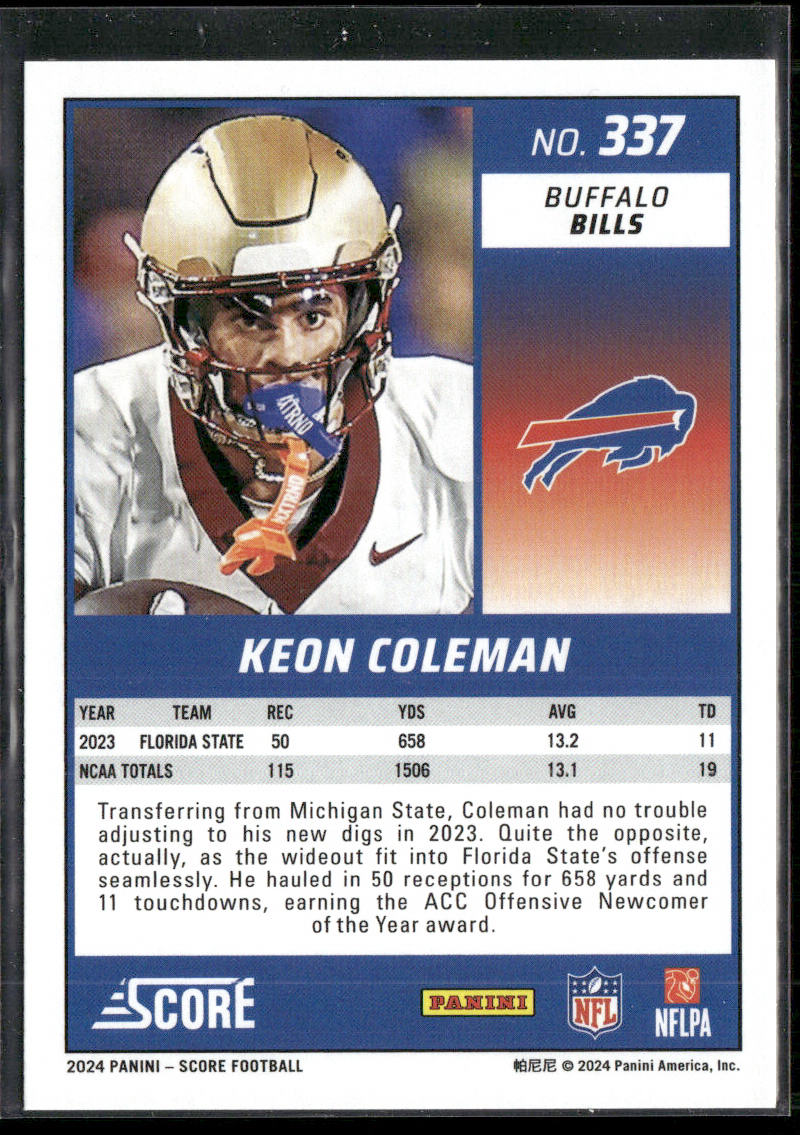 Keon Coleman 2024 Score #337 RC Buffalo Bills