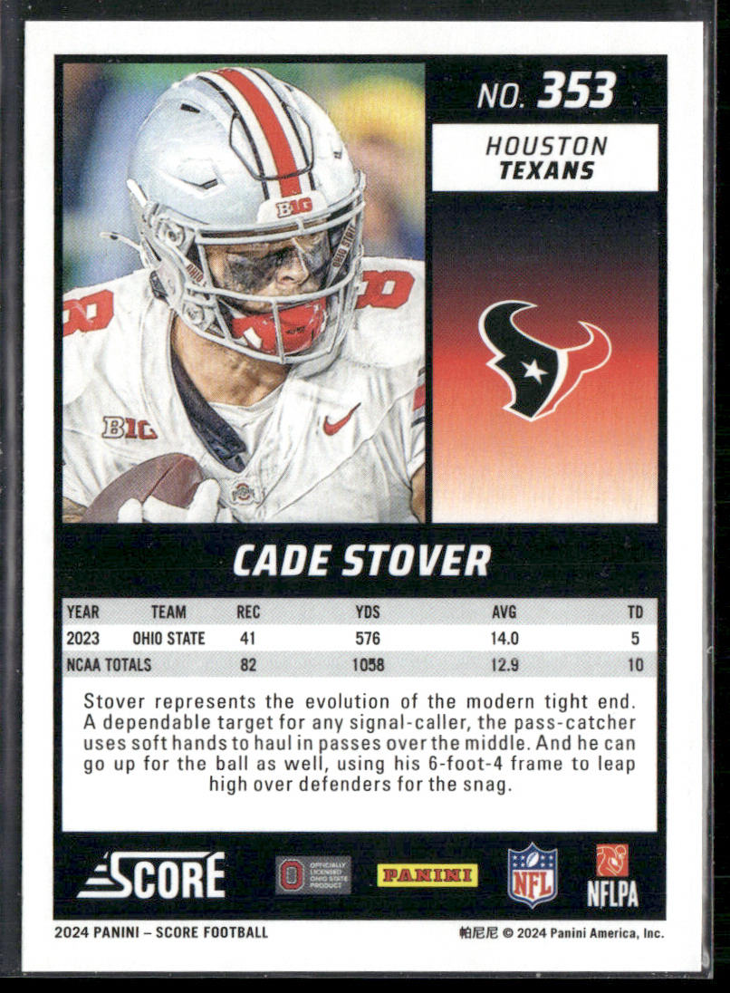 Cade Stover 2024 Score #353 RC Houston Texans