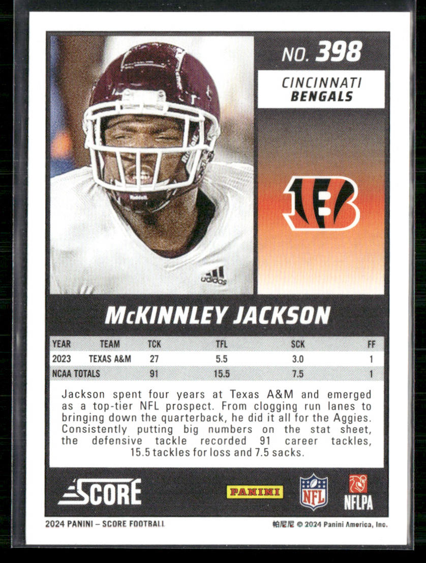 McKinnley Jackson 2024 Score #398 RC Cincinnati Bengals