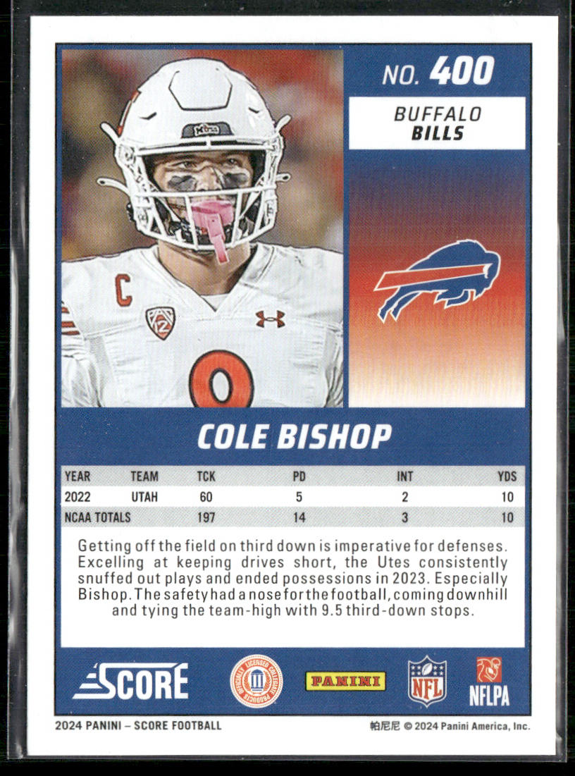 Cole Bishop 2024 Score #400 RC Buffalo Bills